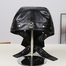 跨境时尚爆款金属骷髅头装饰气质感水手帽舞台表演cos百搭海盗帽