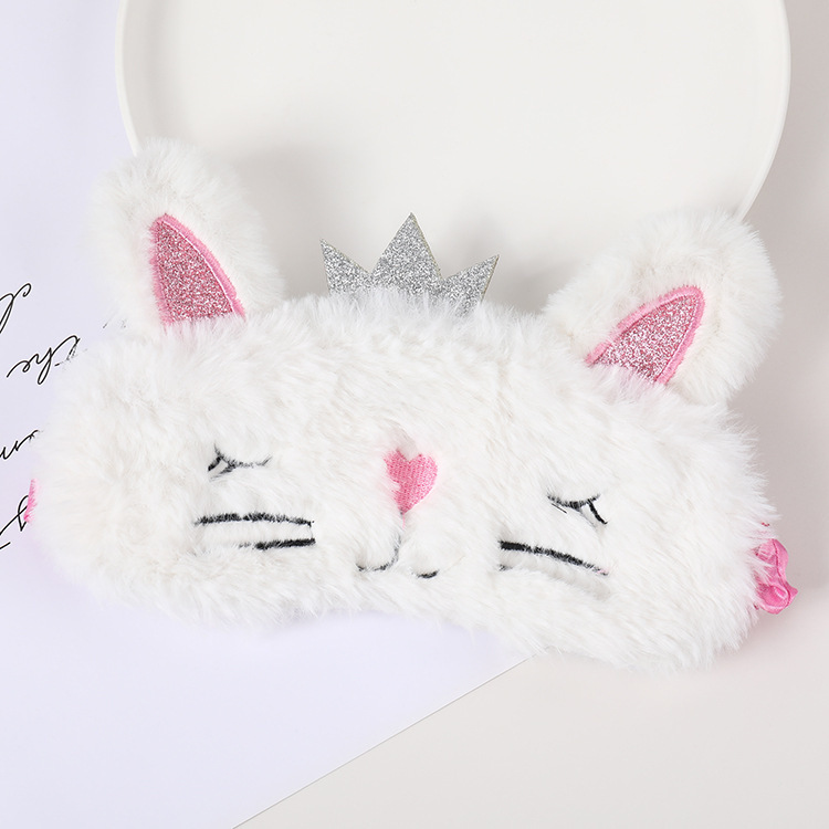 Fábrica al por mayor de felpa máscara de ojo de dibujos animados de santa claus alce sombreado máscara de ojo zorro animal bolsa de hielo transpirable