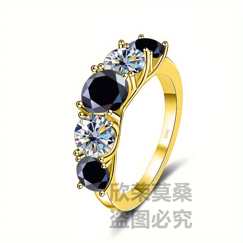 S925 plata D auténtico anillo de diamante de cinco estrellas de diamante anillo de diamante de mujer anillo de diamante de diamante de diamante al por mayor