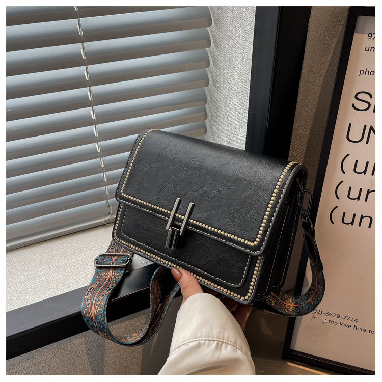 Women's Crossbody Small Square Bag Retro Contrast Colour Handbag_voghion.com