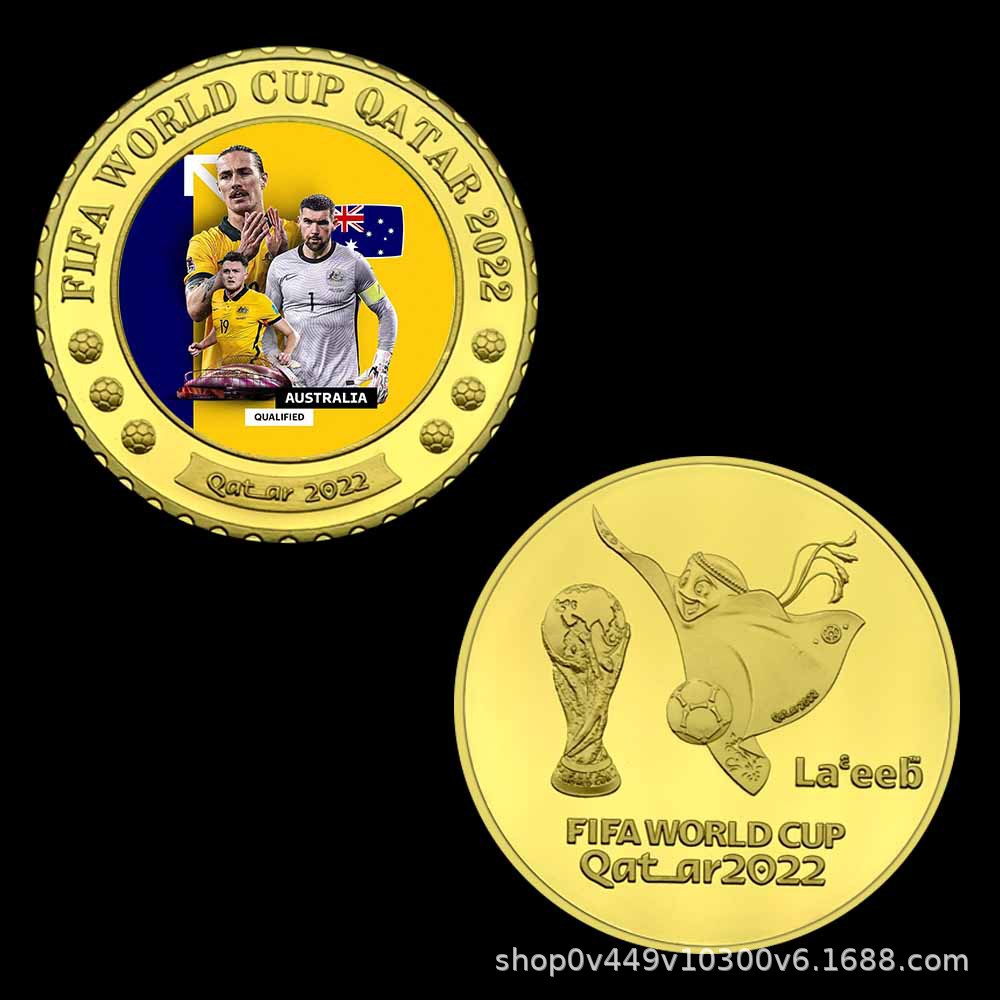 Monedas conmemorativas de la Copa del Mundo de Qatar 2022 32 estilos Monedas por mayor de varios países Colección de fans de fútbol