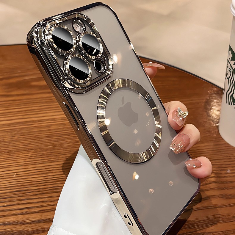 Apunción magnética simple y transparente para iPhone16ProMax Advanced Sense 14/13 Apple 15 funda para teléfono móvil para hombres y mujeres 16P