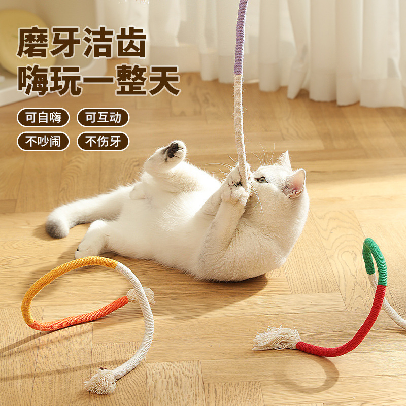 (2개) 고양이 물린 로프 MOLAR ARTIFACT 고양이 물린 로프 MOLAR 치과 청소 셀프-안녕하세요 내구성 아마존 도매