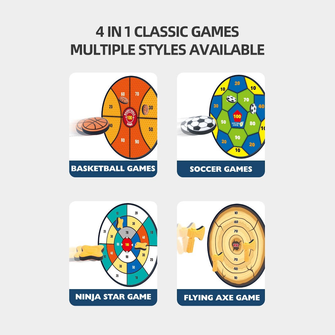 Transfronterizos 4 en 1 niños lanzan objetivos interactivos padres-hijos al aire libre hacha dardo juego de juguetes de lanzamiento al por mayor