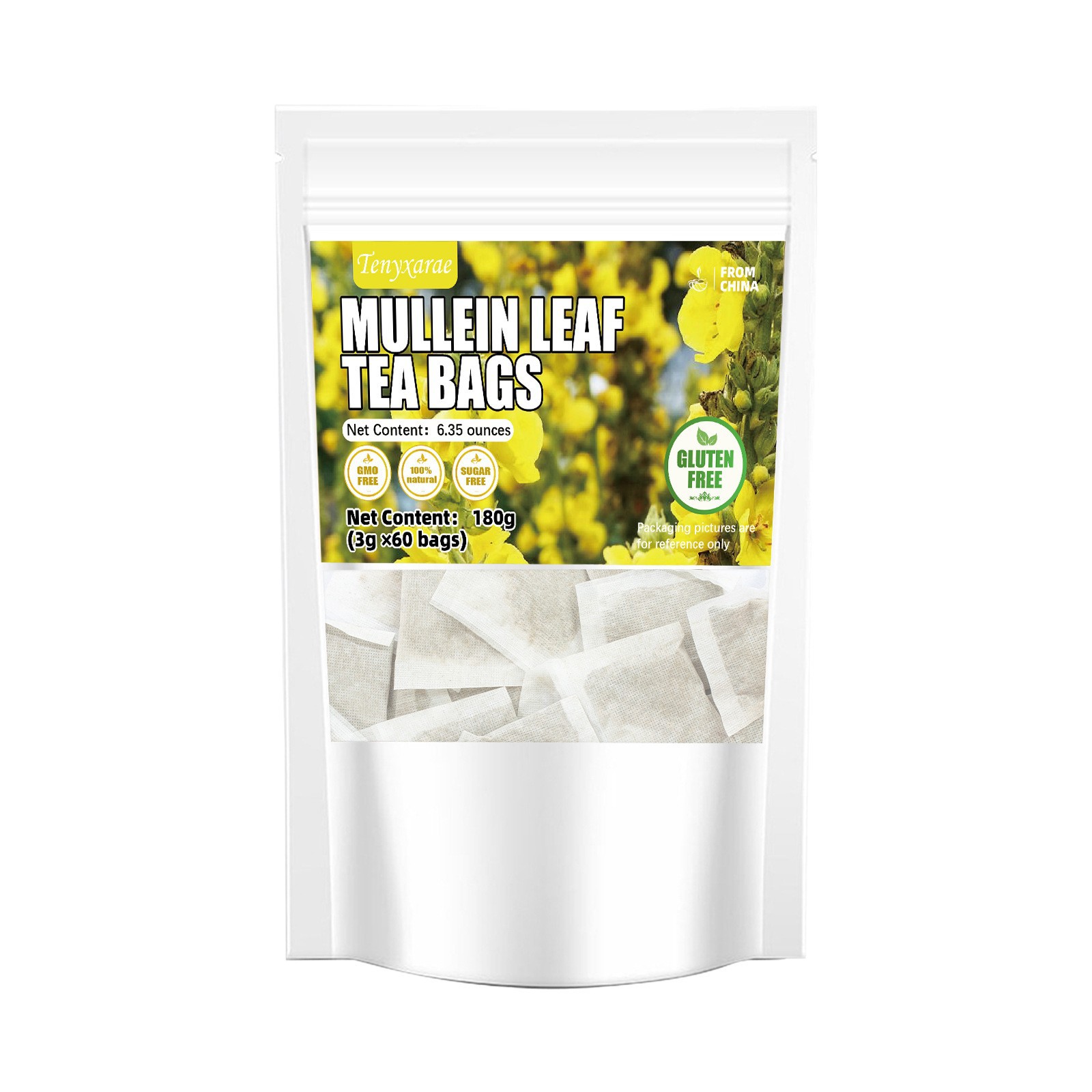 Mullein Leaf Tea Bags 60 Count 3g Cold Brew Herbal Tea No Additives overview