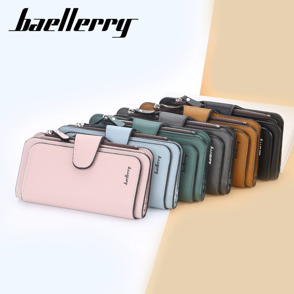 Long wallet, hand loop bag with zipper, small clutch bag, Korean style