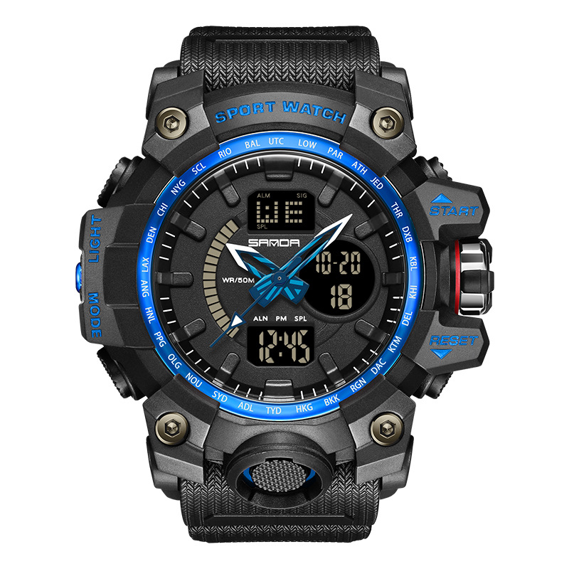 SANDA 3132 reloj electrónico de los hombres de moda personalizado reloj digital estudiante al aire libre impermeable reloj multifuncional