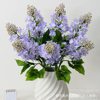 单枝紫丁香花假花家居酒店婚庆影楼装饰花艺花材拍照道具高仿真