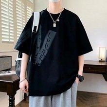 青少年夏装冰丝短袖t恤男孩夏季2025新款初中高中学生上衣半袖衫