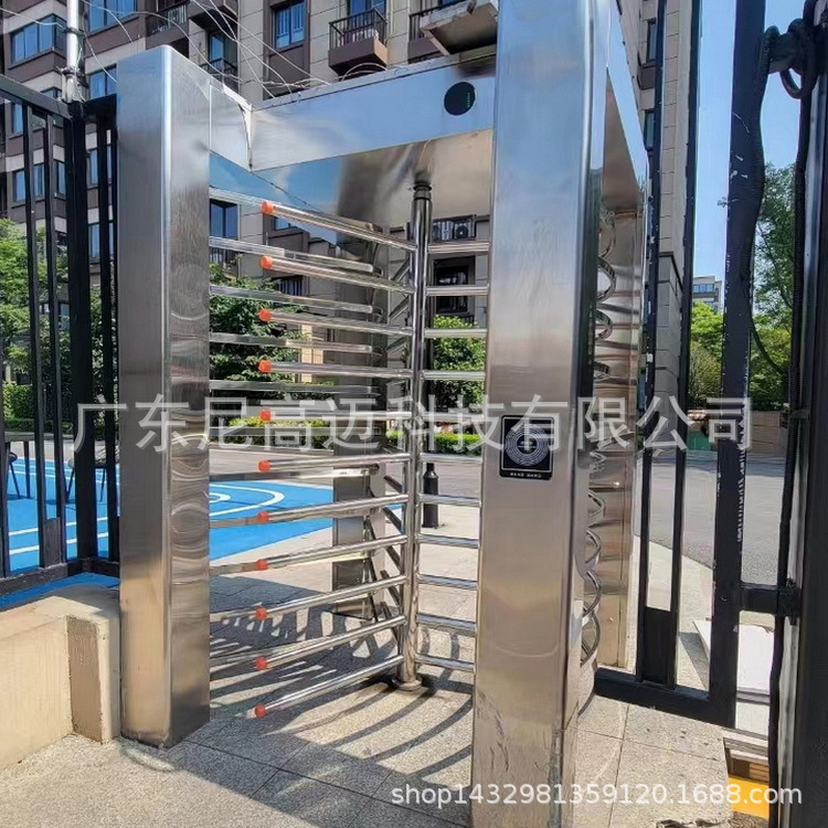 小区进出通道滚闸机智能人脸识别刷卡不锈钢旋转门电动三翼旋转闸