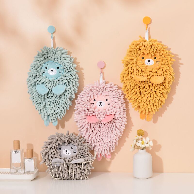 Cartoon Cute Chenille Hand Towel for Kitchen and Bathroom, Hanging Strongly Absorbent Creative Children's Cleaning Cloth Cartoon Cute Chenille Hand Towel for Kitchen and Bathroom, Hanging Strongly Absorbent Creative Children's Cleaning Cloth