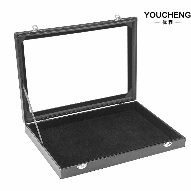 现货批发黑色大号空珠宝箱多功能珠宝首饰饰品收纳盒柜台展示盒