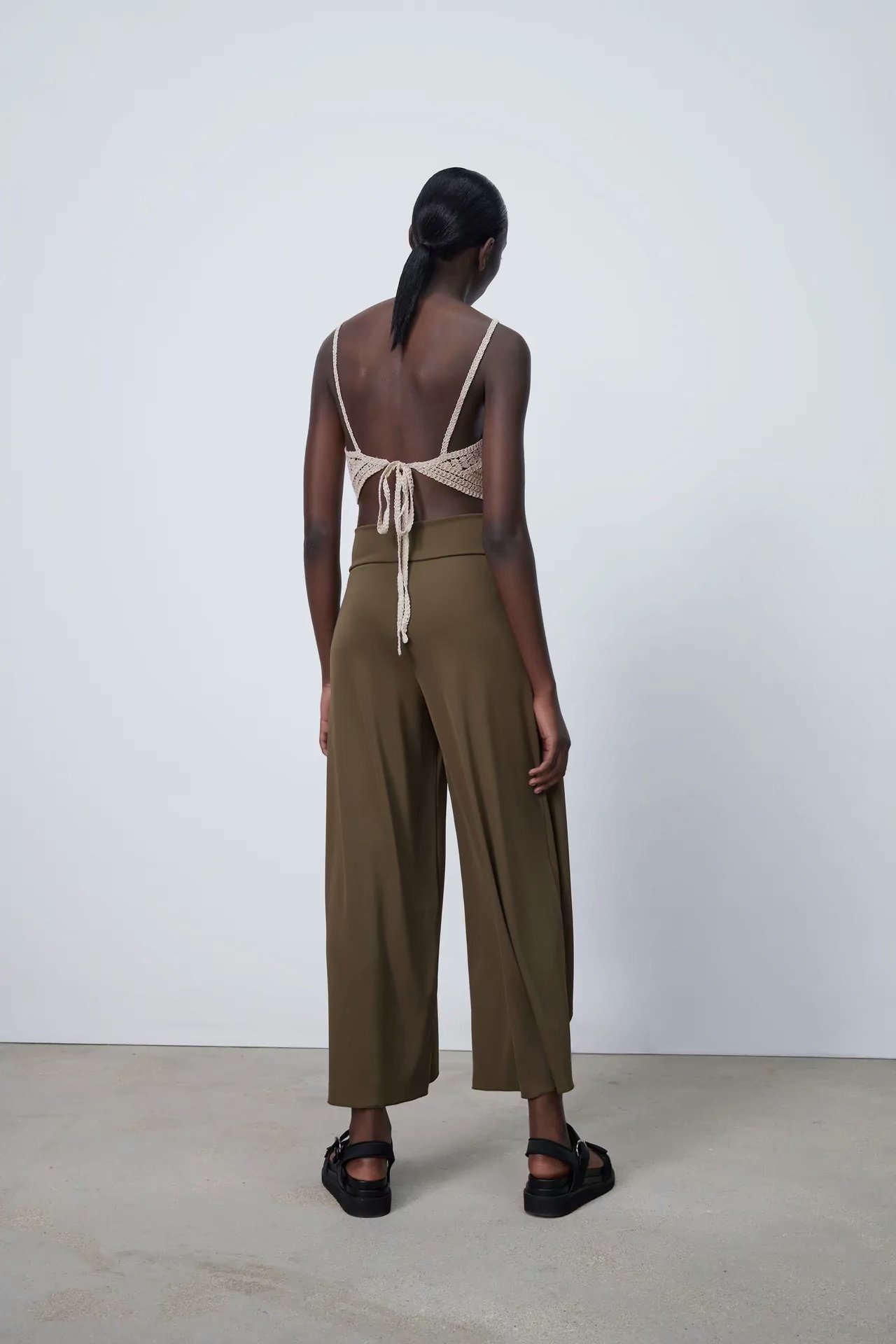 high-waist drape loose wide-leg pants NSAM40531