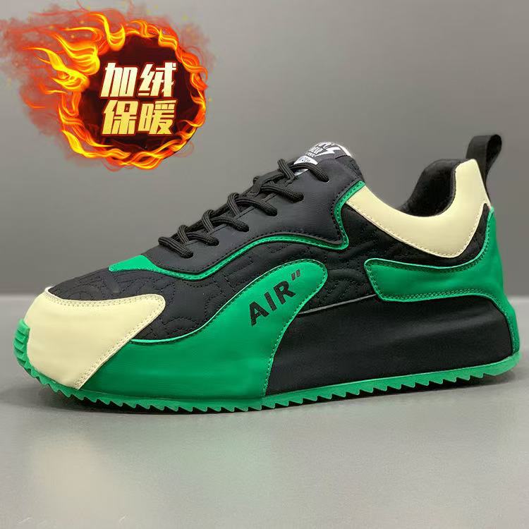 Zapatos de hombre, modelos de otoño e invierno, nuevos zapatos blancos de suela gruesa ligera, zapatos deportivos casuales para hombres de todo fósforo, zapatos rojos de marca de moda