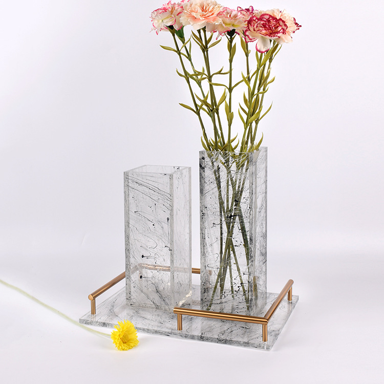Simplicity Chinese style Open House Home Furnishing a living room Restaurant Acrylic Tray Floral organ vase decorate technology Decoration