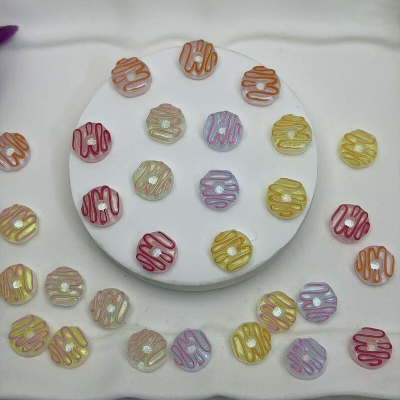 New Cartoon Food Toy Pizza Nail Art Decorations Cute Donut Ornaments Resin DIY Nail Accessories