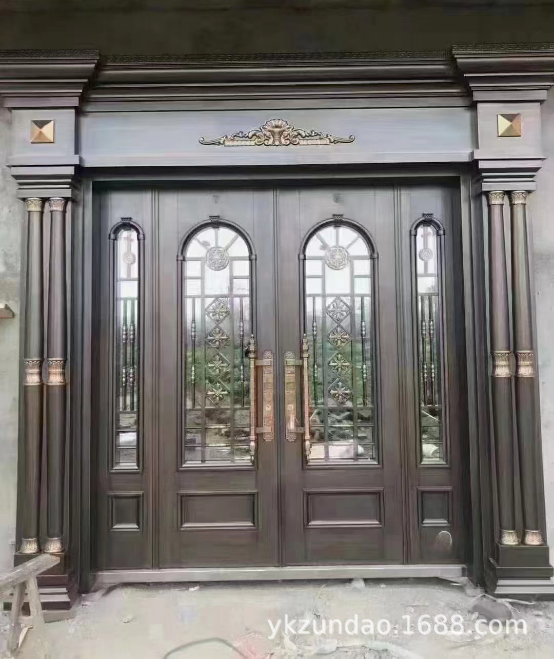 四开锌合金别墅玻璃大门