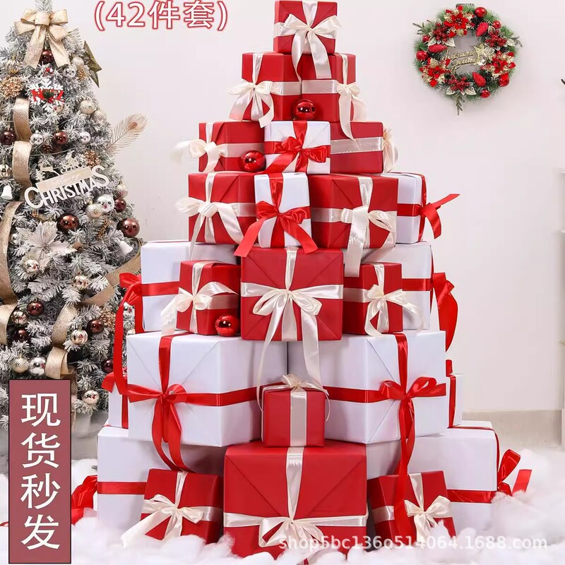 新款圣诞节装饰礼盒成品堆头国庆春节橱窗节日堆头新年春元旦氛围|undefined