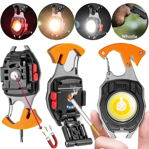 Wholesale Night Running Light Keychain USB Charging Cigarette Lighter Multi-Function Home Emergency Work Light