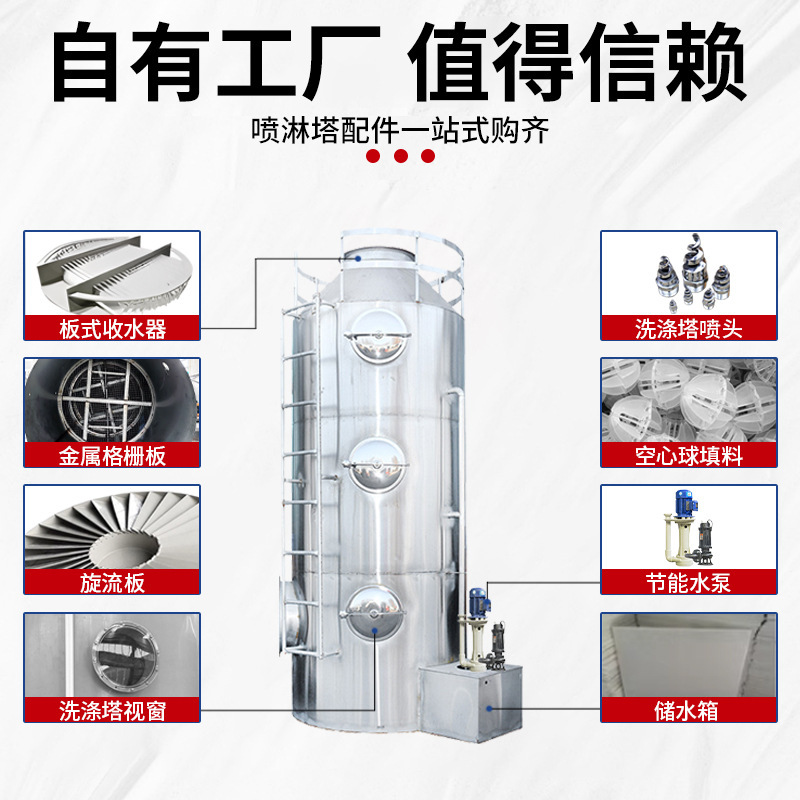 スプレータワー カスタマイズされた材料 産業化学工場 排ガス処理 酸性霧浄化塔 パッケージリング 環境評価と受入 環境保護装置|undefined