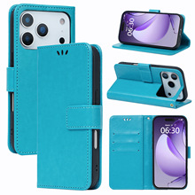 疯马纹适用苹果iphone17手机壳R61方扣16商务15手机皮套13翻盖12