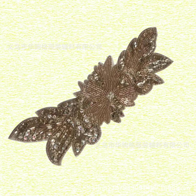 头饰珠片花礼服胸花手工水钻万能花珠锈花边圆形DIY帽饰服饰配件