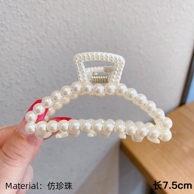 韓国大型アクリルサメクリップヘアアクセサリーシンプルなヘアクリップ女性の後頭部ヘアピン帽子卸売|undefined