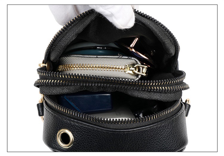 Mini Size Women's Mini Pu Leather Solid Color Fashion Square Zipper Crossbody Bag