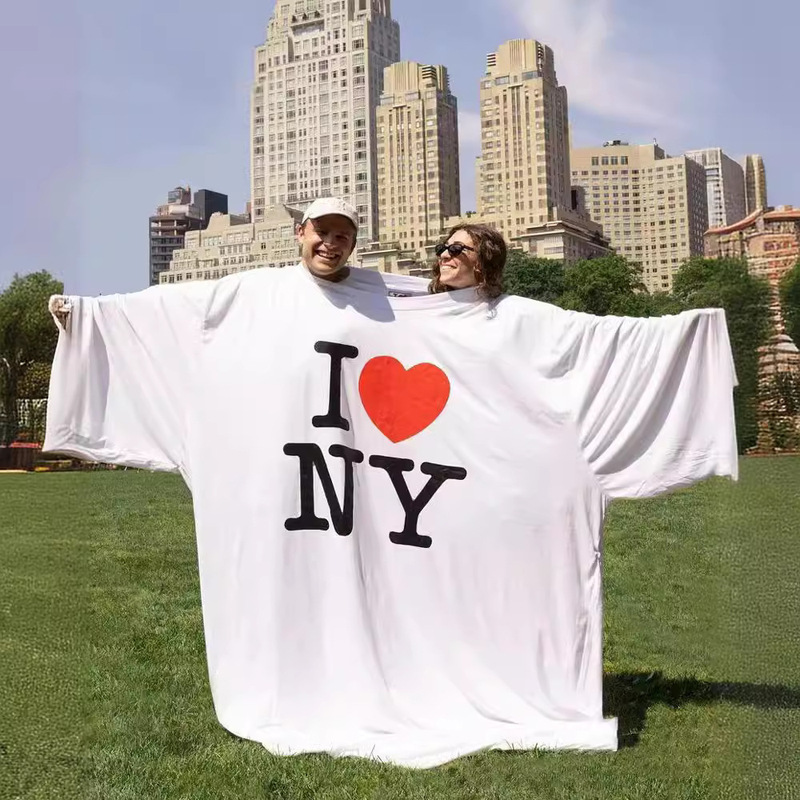 Oversize Intimate Loose plus size T-shirt 2024 New Niche Design Cross-border Funny Couple Top