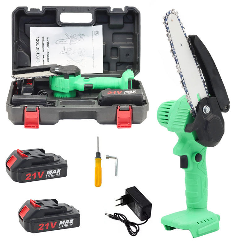 4寸6寸21v有刷锂电家用单手锯户外伐木电动锯无线手电锯电链锯