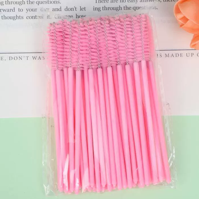 Eyelash Spoolie Brushes, Disposable Lash Brushes, Assorted Colors, Pack (50 pcs)