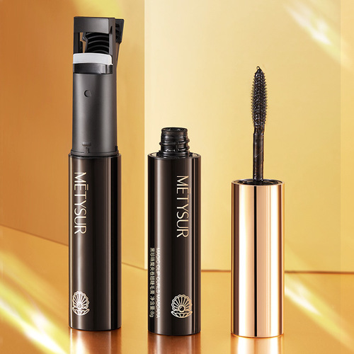 Meitixiu Black Pearl Magic Clip Curling Mascara, Thick, Long-lasting, Waterproof, Comes with Eyelash Curler