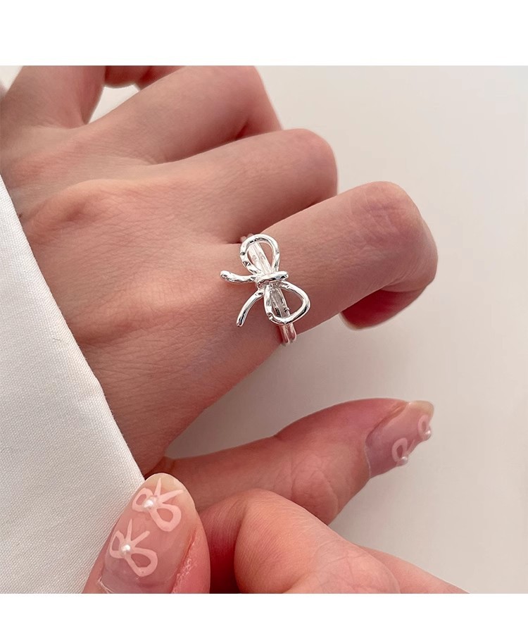 5g Weight Open Rings Classification Adjustable Ring Size 1 Piece Quantity Daily Occasion 925 Sterling Silver Material Heart Shape Pattern Women's Gender Polishing Design Sweet, IG Style Style 925 Sterling Silver Heart Shape Open Rings 9