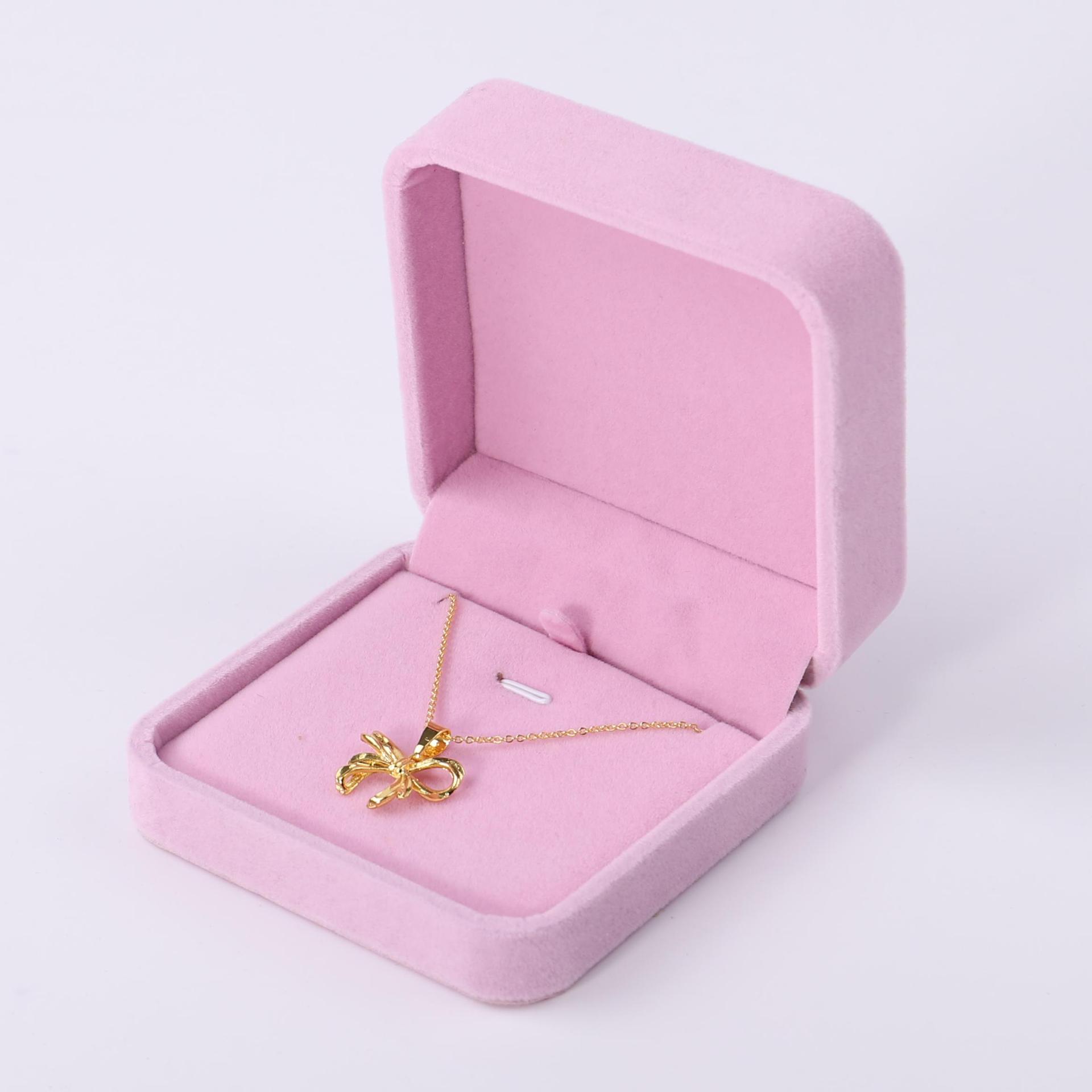 Caja de Almacenamiento de Joyas de Terciopelo Rosa con Esquinas Redondeadas, Caja para Aretes y Pulseras, Caja de Regalo para Joyas, Caja para Anillos