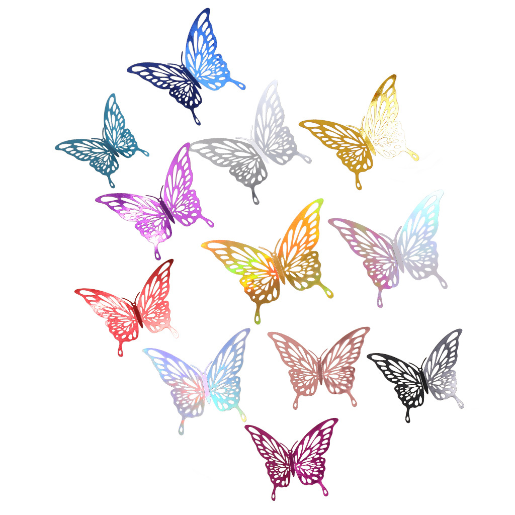 Nuevo hueco mariposa autoadhesivo pared fiestas de boda decoración de flores simples de alto nivel pegatinas creativas