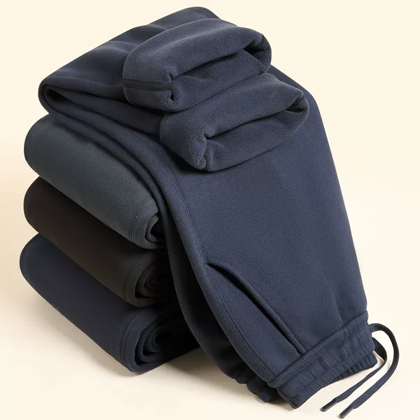【Three-Proof】Autumn and Winter Wool Silk Fleece-Lined Thickened Windproof Pants Men's Casual Loose Straight-Leg Sports Sweatpants