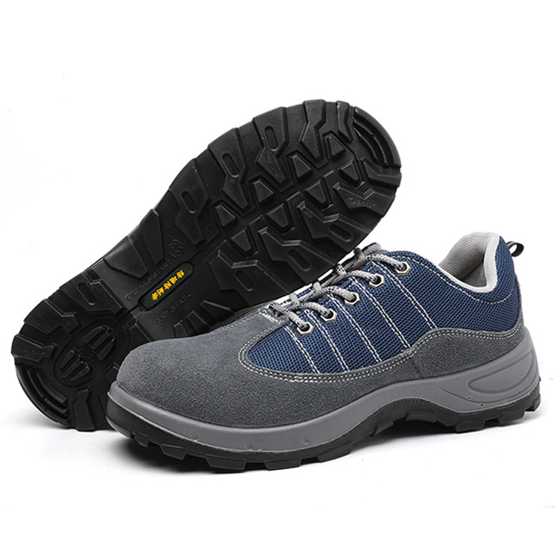 Safety breathable shoes, genuine leather safety shoes, anti-crushing and anti-puncture, wear-resistant safety protection cowhide casual safety shoes 