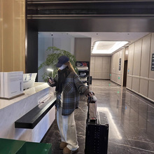 巨厚实!加绒内里 蓝咖色系羊毛呢格子衬衫外套女