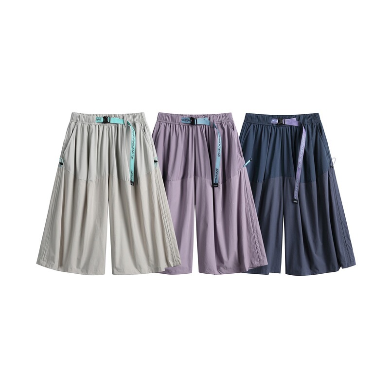 Rumei Outdoor Retro Functional Workwear Quick-Dry Skirt Pants for Women, Summer Wide-Leg Slimming Sports Casual Capri Pants Rumei Outdoor Retro Functional Workwear Quick-Dry Skirt Pants for Women, Summer Wide-Leg Slimming Sports Casual Capri Pants