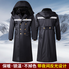 Men's and Women's Military Green Heavy Winter Long-Coat Labor Security Cold Storage Warmth-Proof Cotton Parka Northeast Cotton Coat