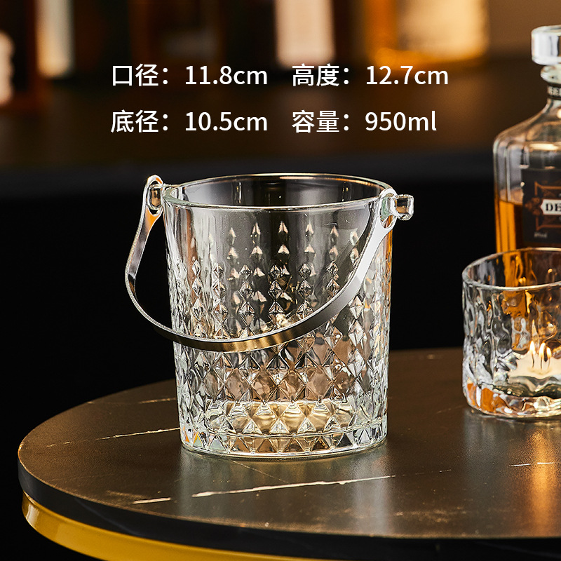 Vidrio de cristal creativo barril de hielo de cerveza de vino tinto barril de hielo europeo gran barril de champán