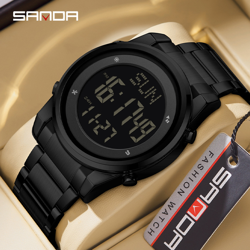 Sanda relojes adolescentes de secundaria primaria relojes de pulsera masculinos nocturna despertador impermeable multifuncional al por mayor
