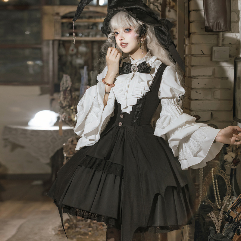 熊逗醤オリジナル朝セイ魔女ロリータ女Lolita帽子シャツバックスカートかわいい風セット7150|undefined