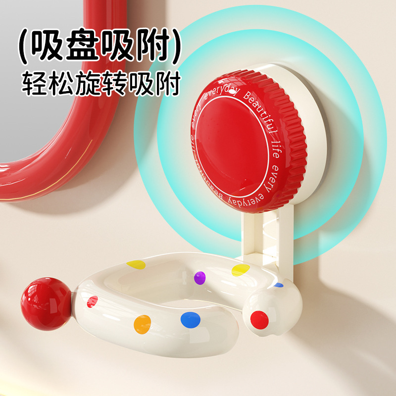 波点吹风机置物架吸盘支架家用卫生间浴室免打孔壁挂电吹风机挂架|undefined