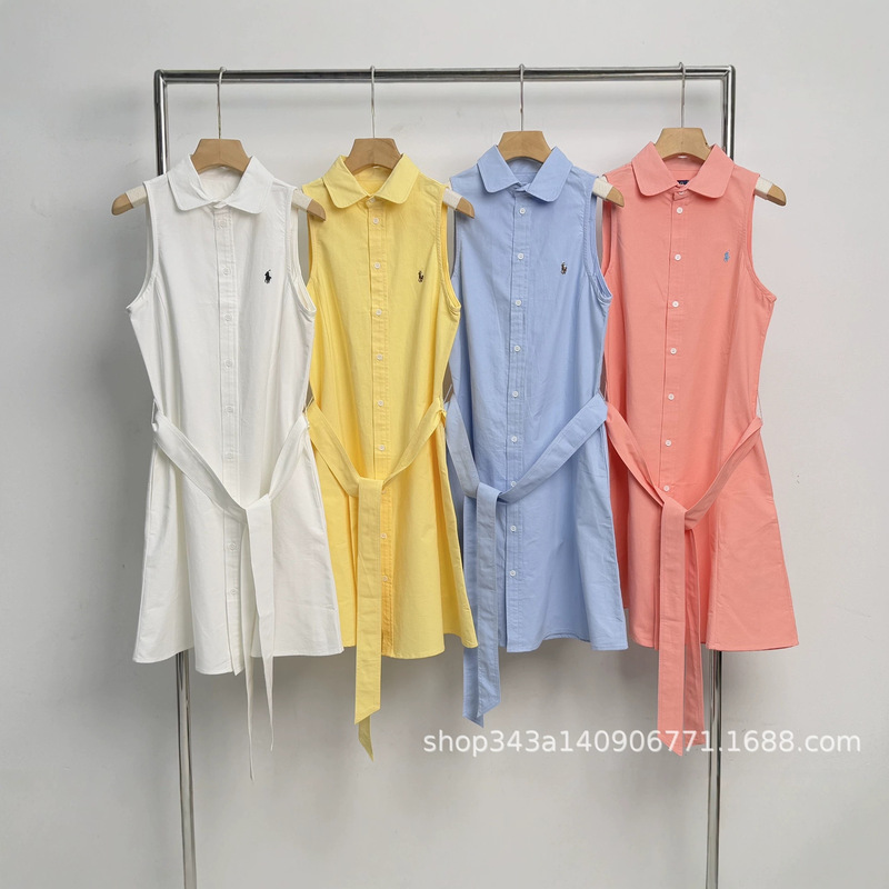 Rl Sleeveless Vest Shirt with Polo Collar, In-Stock, Ralph Lauren Small Logo, Stylish Top for Women, Casual Versatile Design Rl Sleeveless Vest Shirt with Polo Collar, In-Stock, Ralph Lauren Small Logo, Stylish Top for Women, Casual Versatile Design