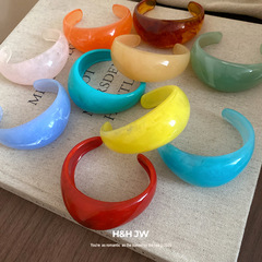 欧美晕染简约时尚开口手镯新款复古小众百搭手环高级感气质手饰女
