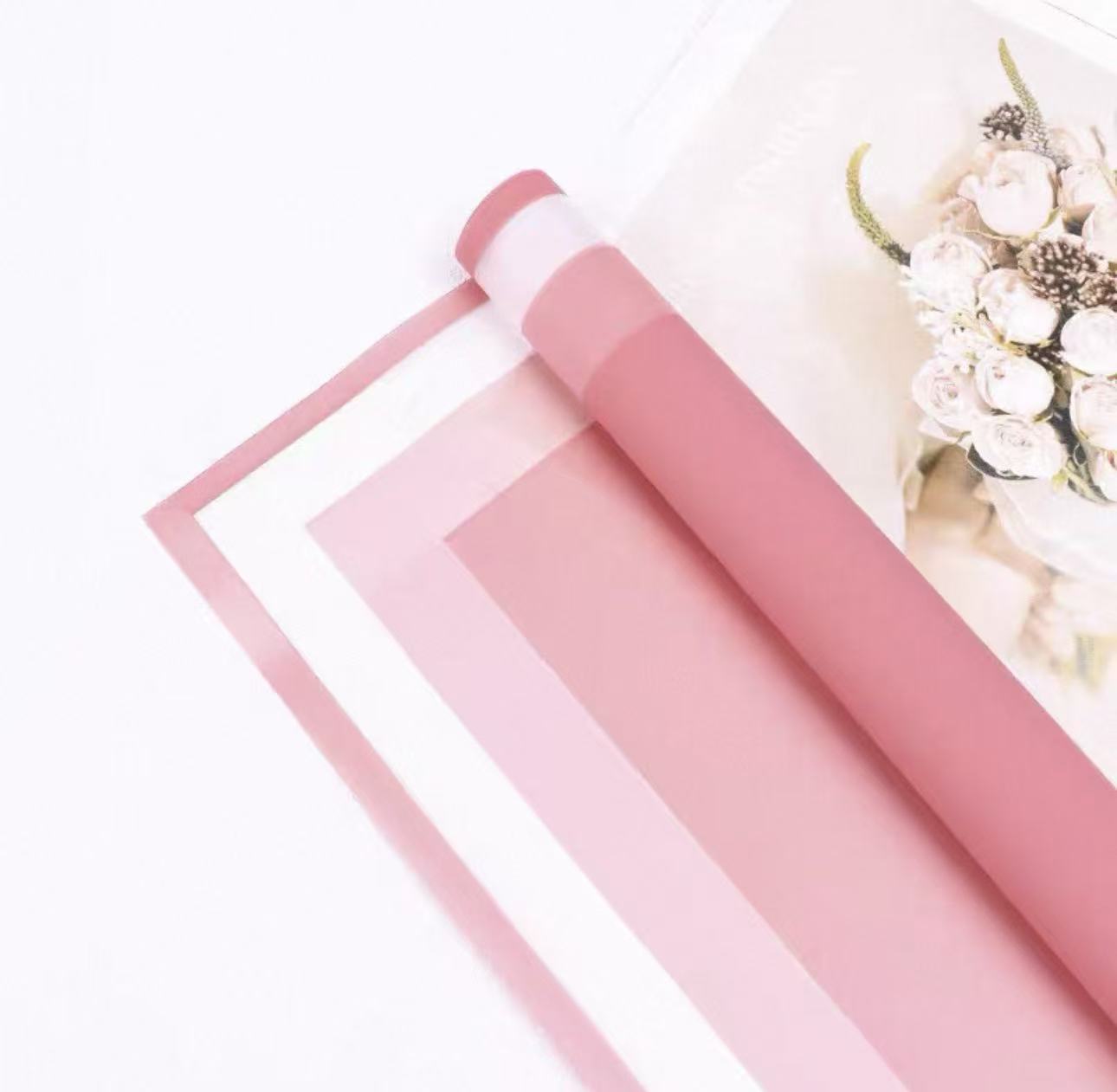 Borde dorado película de gelatina impermeable papel mate flor papel de embalaje ramo floral Día DE LA Madre material de papel de embalaje al por mayor