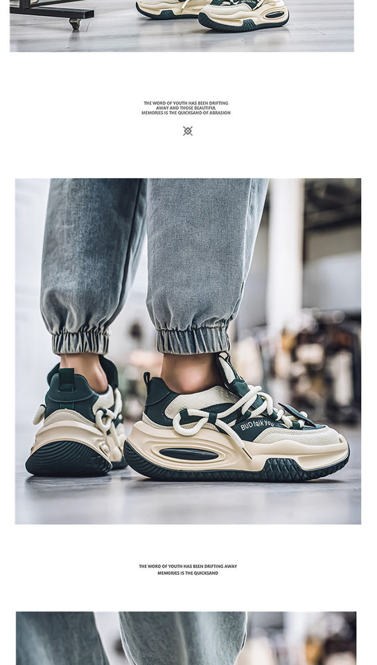 Giày thể thao nam cổ thấp lót lông giữ ấm, đế dày tăng chiều cao, kiểu sneaker dạo phố — X5128- 1m màu xanh lá cây, X5128-1 Kaki, X5128-1 đỏ xanh chi tiết 7