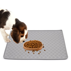 卸売シリコンペットプレースマット、滑り止め、防水、猫ボウルマット、犬の食事マット、厚みがあり、汚れにくく、お手入れが簡単な給餌マット