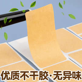 牛皮纸贴纸上门取件可撕防水标签贴手写自粘便签口取纸姓名记号贴